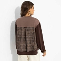 Свитшот с эффектом многослойности, Стиль по-взрослому (браун, нью) - Charutti фото 12