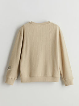 Bisiklet Yaka Dokulu Erkek ?ocuk Sweatshirt