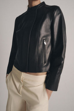 CHAQUETA PIEL 100% ZW COLLECTION LIMITED EDITION / Marr?n oscuro - Zara фото 4