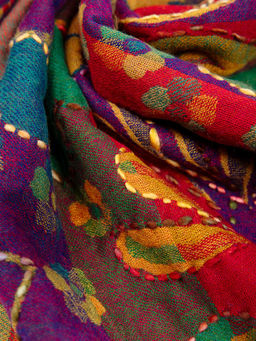 Палантин с вышивкой (шерсть вареная) в ассортименте № Тк906/58 - Ганг фото 3