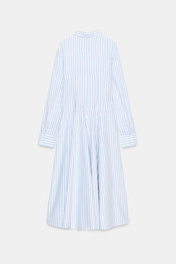 VESTIDO MIDI CAMISERO RAYAS / blanco/turquesa - Zara фото 5
