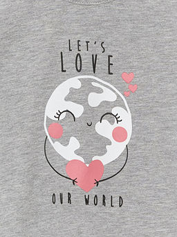 Bisiklet Yaka K?sa Kollu Bask?l? K?z Bebek Ti??rt - Waikiki фото 2