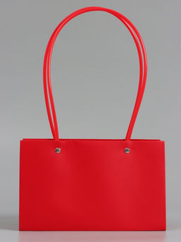 Цена за 10 шт. Сумка для цветов влагостойкая, красная, 22x10.5x13.5 см