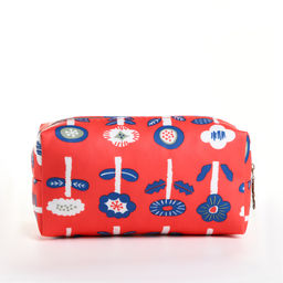 Косметичка на молнии, с подкладом, маленькая, с принтом Лесные растения, красная - Simaland фото 2