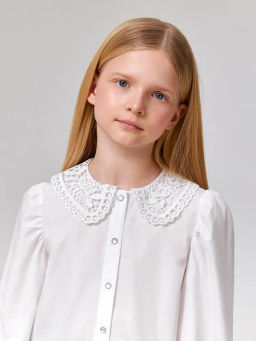 ACOOLA / Блузка детская для девочек Biologia белоснежный