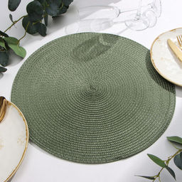 Салфетка сервировочная «Доляна. Классика», зелёная, d=38 см