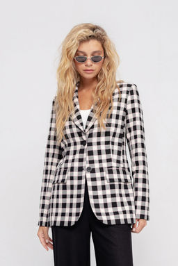 Жакет Pirs 4712 черно-розовая клетка
