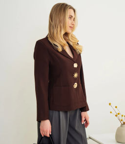 Жакет #КТ8067, шоколадный - Dommod фото 2