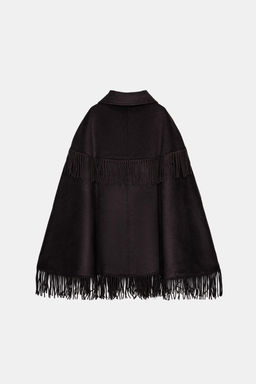 WOOL FRINGED CAPE - Zara фото 7
