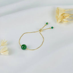 Браслет регулируемый с Нефритом от 16 см