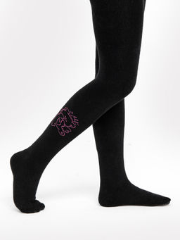 Цена за 3 пары! Колготки детские черные с рисунком в виде крылатых медведей - Mark formelle фото 2