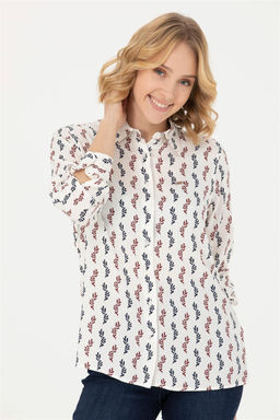 Женская бордовая рубашка с длинным рукавом Неожиданная скидка в корзине - U.s. polo assn фото 3