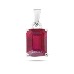 Подвеска, 1 рубин корунд октагон 6х8 2.09ct, Эра