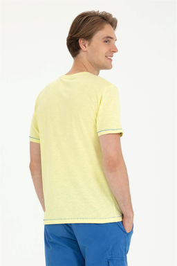 Мужская светло-желтая футболка с круглым вырезом - U.s. polo assn фото 12