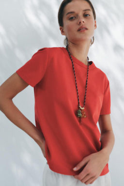 SHORT SLEEVE INTERLOCK T-SHIRT - Zara фото 25
