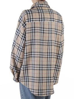 C501 BEIGE Рубашка женская оверсайз (95% хлопок, 5% спандекс)