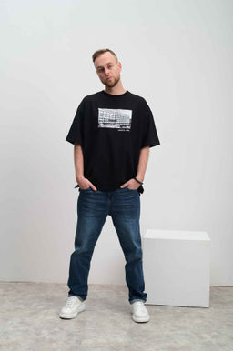 Футболка оверсайз унисекс " Политех" черный