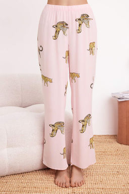 Trendyolmilla Lacivert Kaplan Desenli Viskon Dokuma Pijama Tak?m? THMAW25PT00036  фото 17