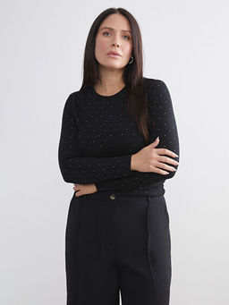 Bisiklet Yaka Ta?l? Kad?n Ti??rt