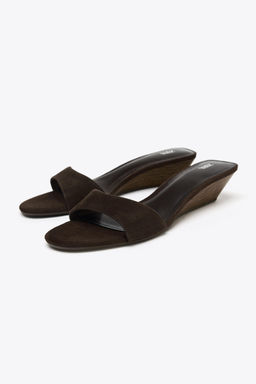 SUEDE WEDGE SANDALS - Zara фото 14
