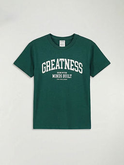 Bisiklet Yaka Bask?l? Erkek ?ocuk Ti??rt