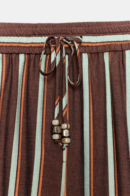 PANTAL?N ANCHO RAYAS / Rayas marrones - Zara фото 8