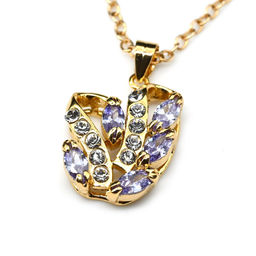 Кулон циркон сиреневый 5 рис волна