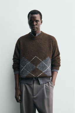 DIAMOND JACQUARD SWEATER - Zara фото 2