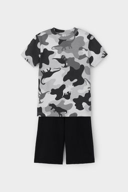 К 1614/камуфляж с динозаврами,черный пижама для мал