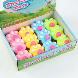 Цена за 12 шт. Сквиш антистресс - игрушка «Лапка» с пастой, МИКС