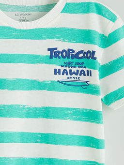 Bisiklet Yaka ?izgili Erkek ?ocuk Ti??rt