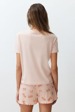 Mavi Hayvan Desenli Sortlu Orme Pijama Tak?m? THMSS24PT00198 - Trendyolmilla фото 6