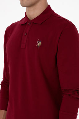 Erkek Regular Fit Polo Yaka Bordo Basic Sweatshirt Sepette S_rpriz _ndirim - U.s. polo assn фото 7