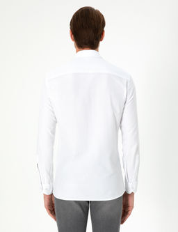 Beyaz Slim Fit Uzun Kollu G_mlek