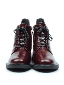 01-CXR130-2P BLACK/WINE Ботинки демисезонные женские (натуральная кожа, байка) - No name фото 10
