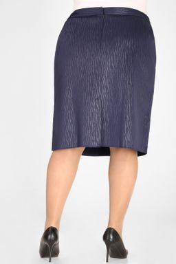 Юбка больших размеров фактурная прямая по колено - Almond фото 2