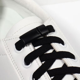 Шнурки для обуви, на магнитах, пара, с плоским сечением и фиксатором, 100 см, цвет чёрный - Onlitop фото 13