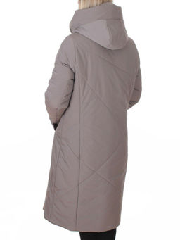 M-9102 GRAY/BEIGE Пальто зимнее женское (верблюжья шерсть, 120 гр. холлофайбер)