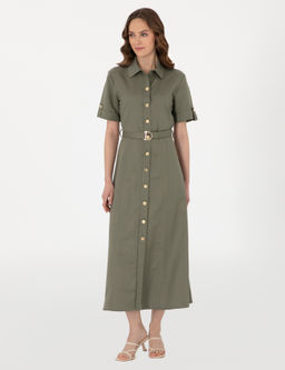 Haki Regular Fit Dokuma Elbise - Pierre cardin фото 3
