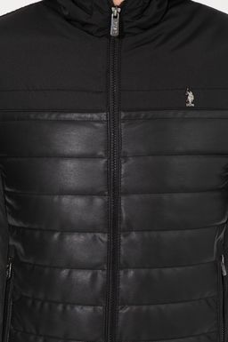 U. S. Polo Assn / Мужская черная кожаная куртка-пальто - U.s. polo assn фото 6