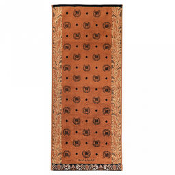 "Missoni-3027" Полотенце махровое 34х78см, плотность 375гр/м2, 100% хлопок, велюр, оранжевый, Bolangde (Китай)