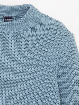 Bisiklet Yaka Uzun Kollu Erkek ?ocuk Triko Kazak - Waikiki фото 3