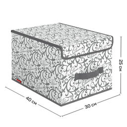 VAL CG-BOX-LM Короб стеллажный с крышкой, большой, 30*40*25 см, CLASSIC GREY, шт