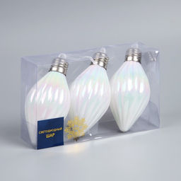 Набор ёлочных шаров Снежное сияние, 3 шт, d=8 см, 3 LED, от батареек AG139, свечение тёплое белое - Luazon lighting фото 4