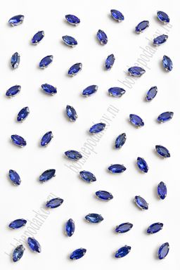 Стразы пришивные 8*4 мм "Овал заостренный" (50 шт) SF-7054, синий №9