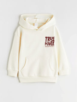 Kap??onlu Bask?l? Erkek ?ocuk Sweatshirt