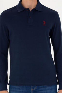 U. S. Polo Assn Мужская темно-синяя базовая толстовка с воротником-поло - U.s. polo assn фото 13