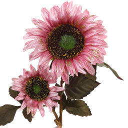 Искусственные цветы "FLOWERS GLAMOUR" 63см Подсолнухи 2 цветка розовые