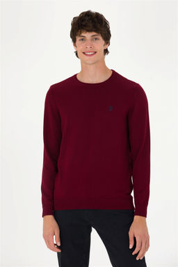 U. S. Polo Assn Мужской бордово-красный базовый свитер - U.s. polo assn фото 3