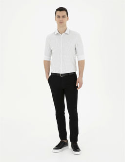 Siyah Slim Fit Kanvas Pantolon